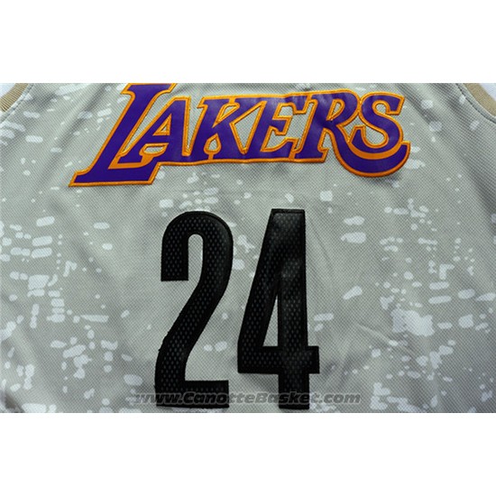 Maglia Luci Della Citta Los Angeles Lakers Kobe Bryant #24 Grigio
